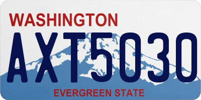 WA license plate AXT5030