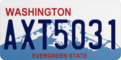 WA license plate AXT5031