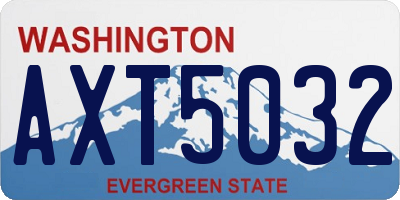 WA license plate AXT5032