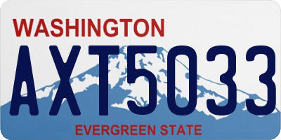 WA license plate AXT5033