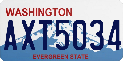 WA license plate AXT5034