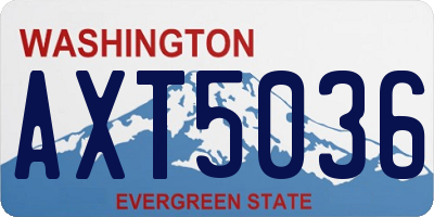 WA license plate AXT5036