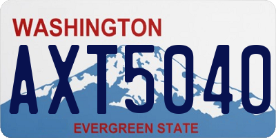 WA license plate AXT5040