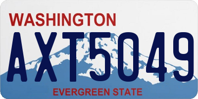 WA license plate AXT5049