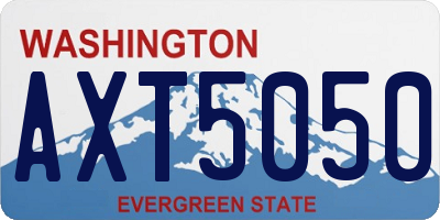 WA license plate AXT5050