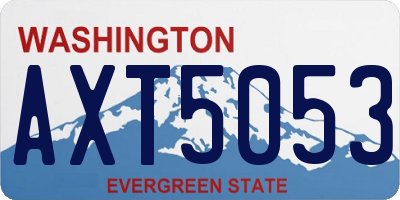 WA license plate AXT5053