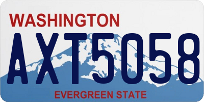 WA license plate AXT5058