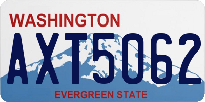 WA license plate AXT5062