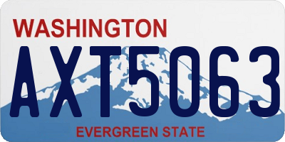 WA license plate AXT5063