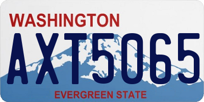 WA license plate AXT5065