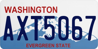 WA license plate AXT5067