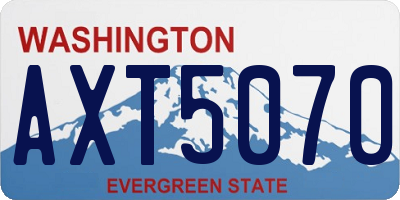 WA license plate AXT5070