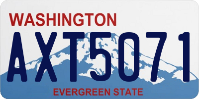 WA license plate AXT5071