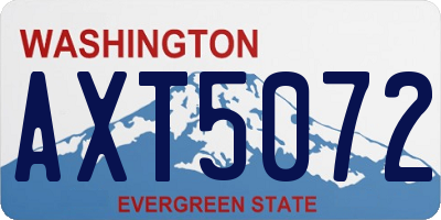 WA license plate AXT5072