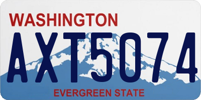 WA license plate AXT5074