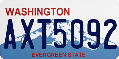 WA license plate AXT5092