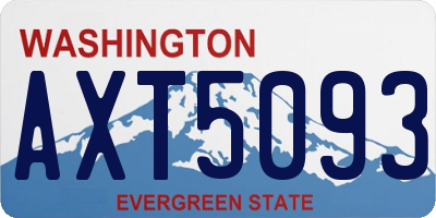 WA license plate AXT5093