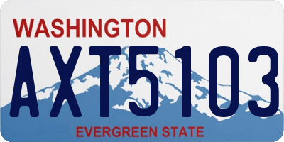WA license plate AXT5103