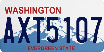 WA license plate AXT5107