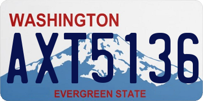WA license plate AXT5136