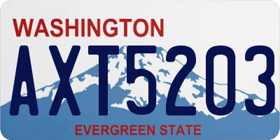 WA license plate AXT5203