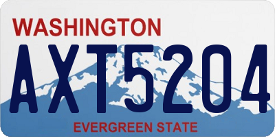 WA license plate AXT5204