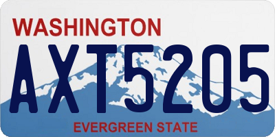 WA license plate AXT5205
