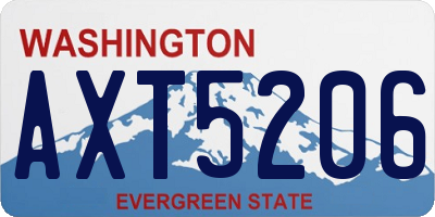 WA license plate AXT5206