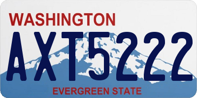 WA license plate AXT5222
