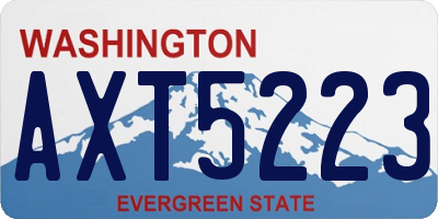 WA license plate AXT5223