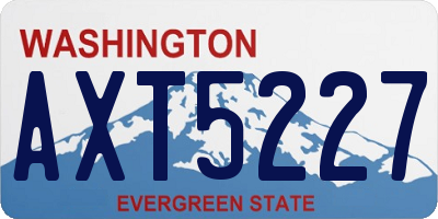 WA license plate AXT5227