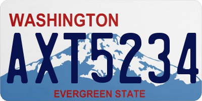 WA license plate AXT5234