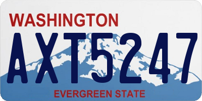 WA license plate AXT5247