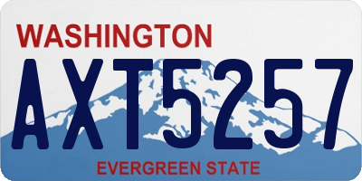 WA license plate AXT5257