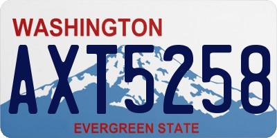 WA license plate AXT5258