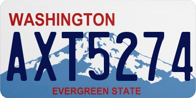 WA license plate AXT5274