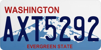 WA license plate AXT5292