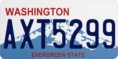 WA license plate AXT5299