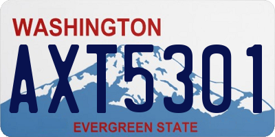 WA license plate AXT5301