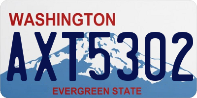 WA license plate AXT5302