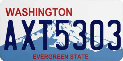 WA license plate AXT5303