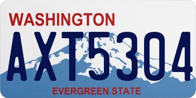 WA license plate AXT5304