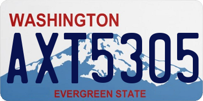 WA license plate AXT5305
