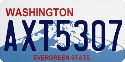 WA license plate AXT5307