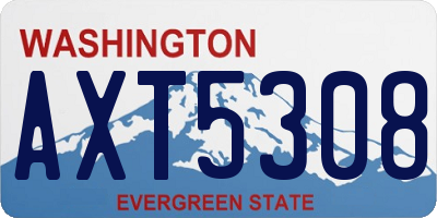 WA license plate AXT5308