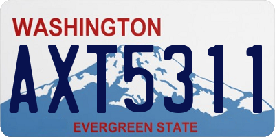 WA license plate AXT5311