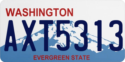 WA license plate AXT5313