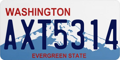 WA license plate AXT5314