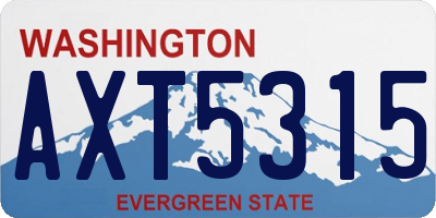 WA license plate AXT5315