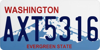 WA license plate AXT5316